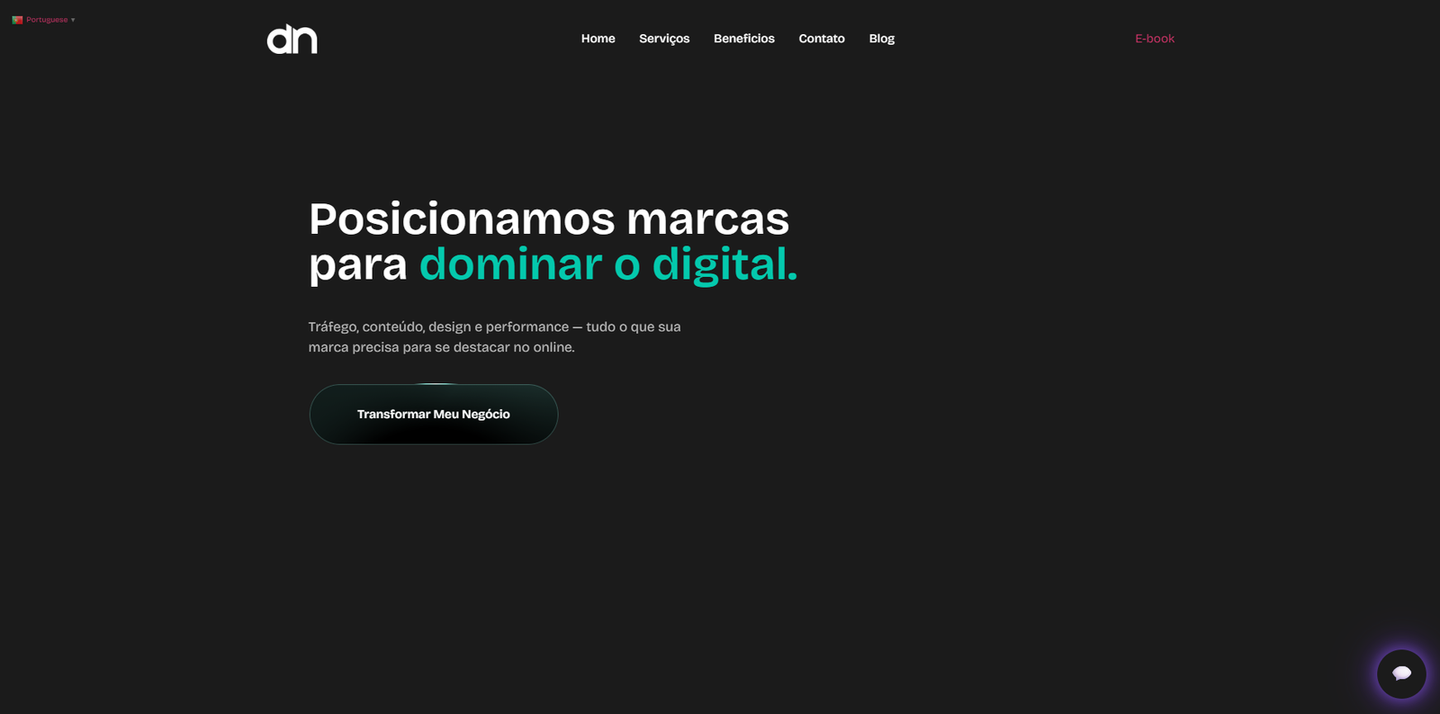 Antes — site antigo