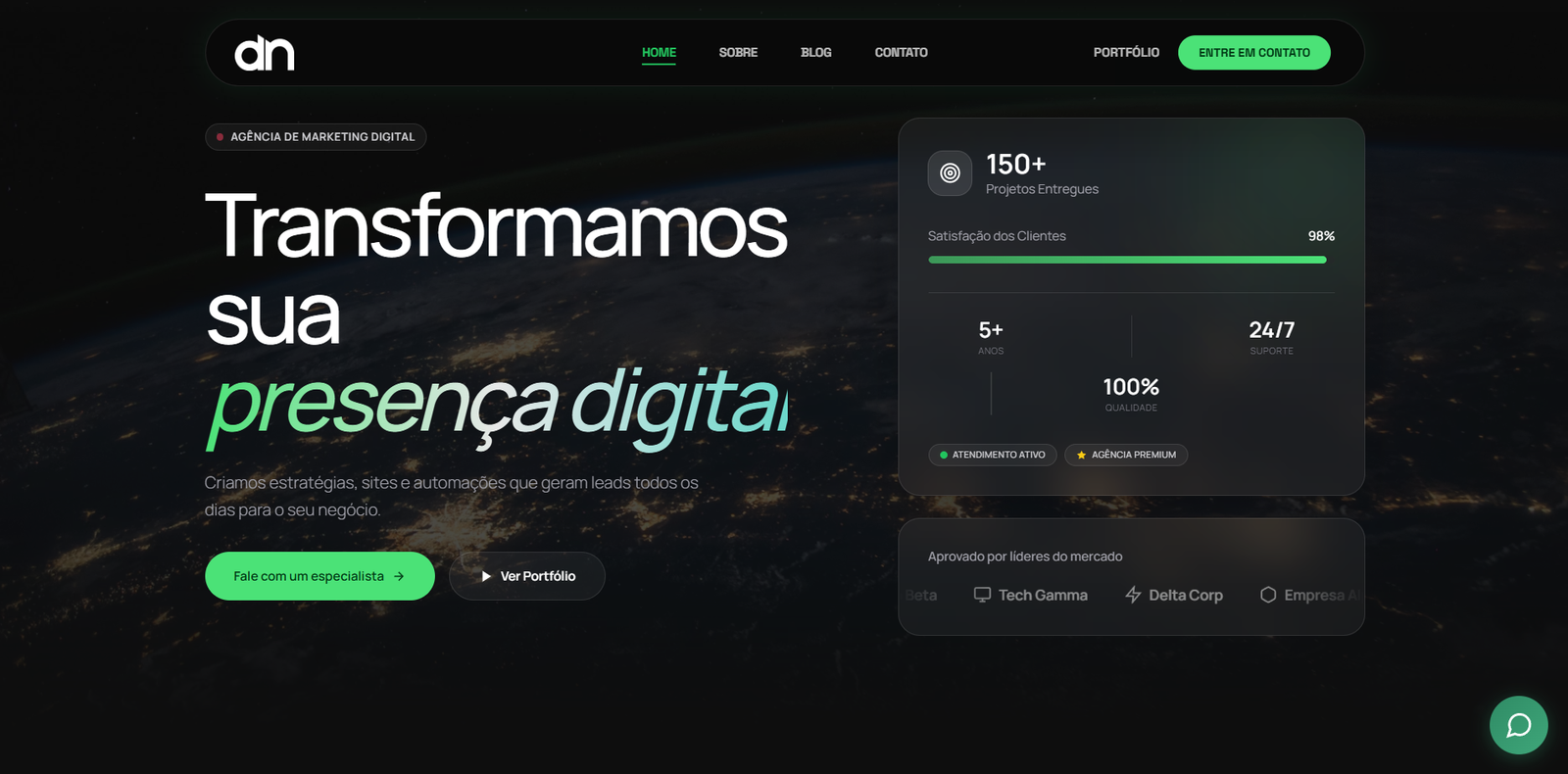 Depois — site novo